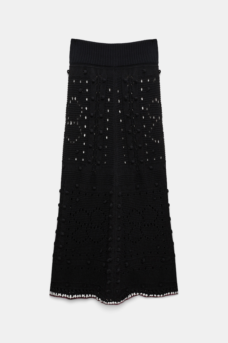 Dorothee Schumacher V-neck cardigan with crochet trim pure black