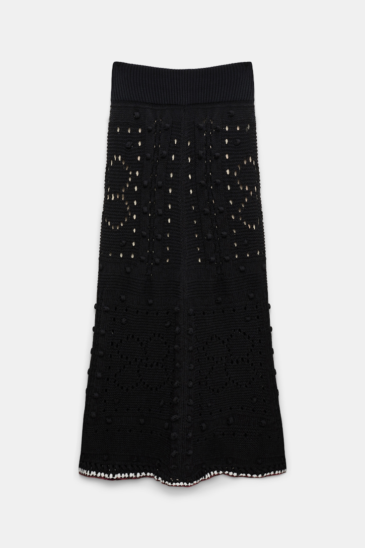 Dorothee Schumacher V-neck cardigan with crochet trim pure black