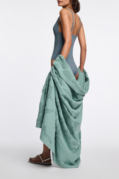 Dorothee Schumacher Badeanzug mit Metallnieten dark jade