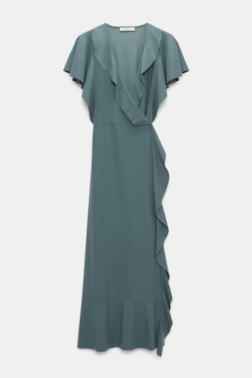 Dorothee Schumacher Wickelkleid mit Volant-Details dark jade