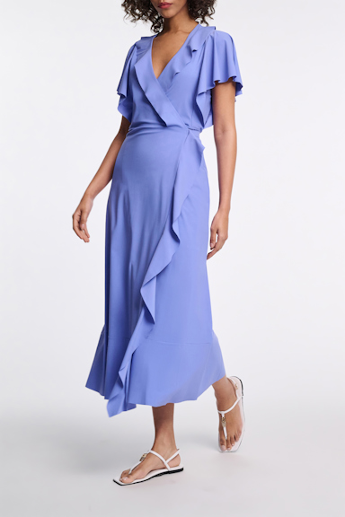 Dorothee Schumacher Wickelkleid mit Volant-Details light cornflower