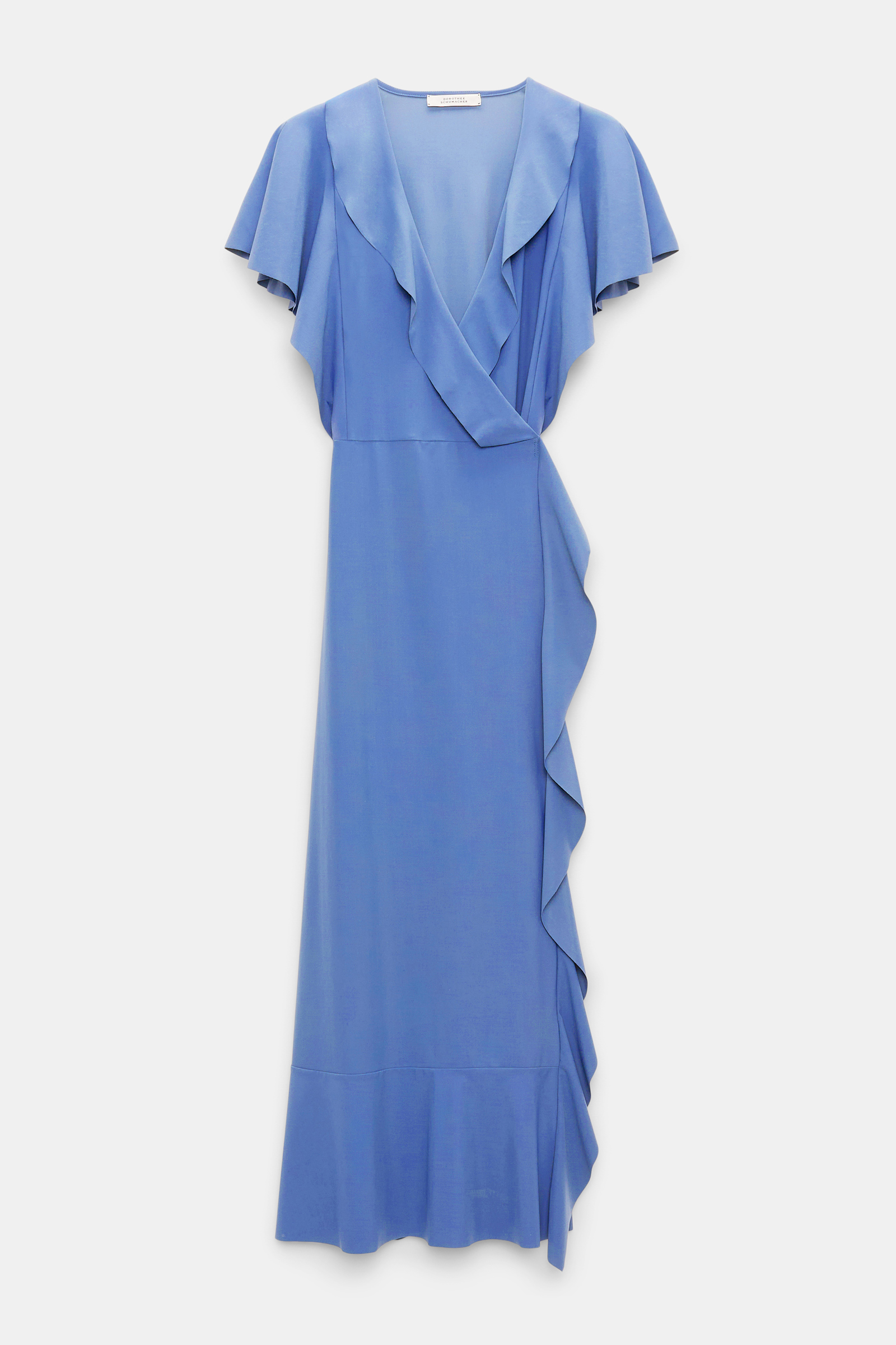Dorothee Schumacher Wrap dress with ruffles light cornflower