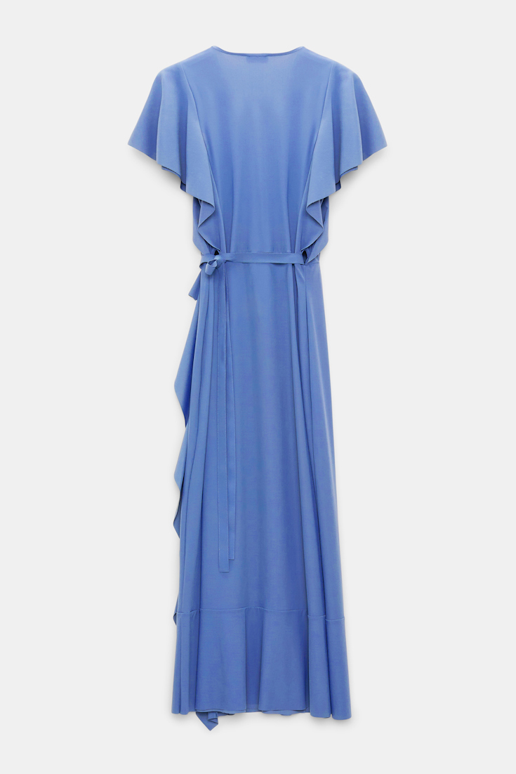 Dorothee Schumacher Wrap dress with ruffles light cornflower