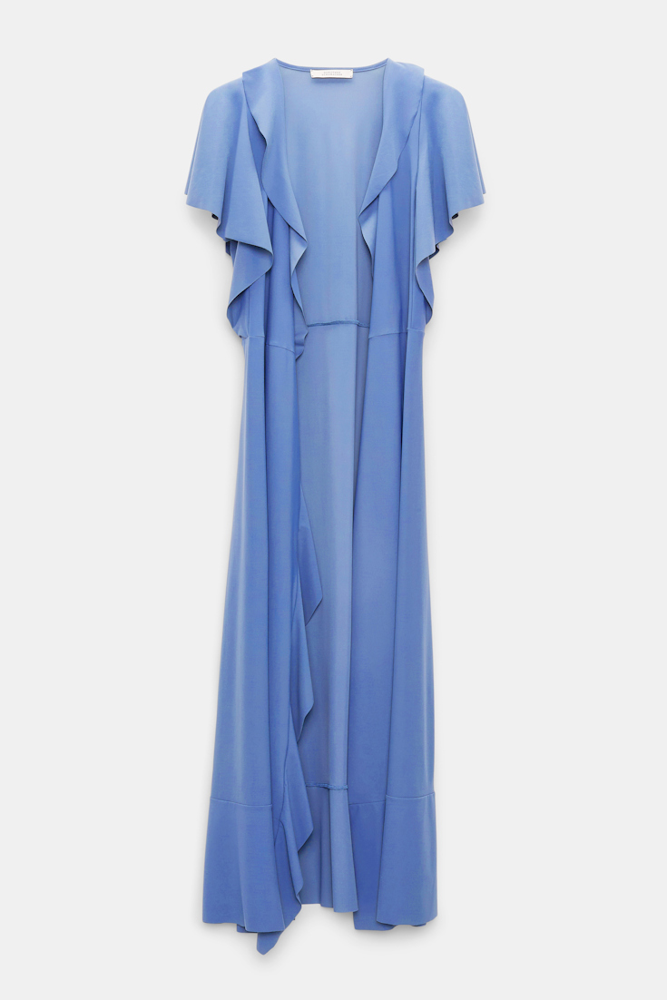 Dorothee Schumacher Wrap dress with ruffles light cornflower