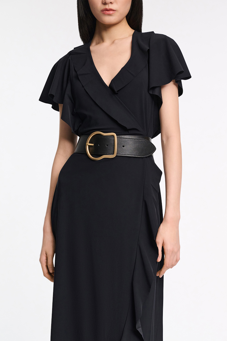Dorothee Schumacher Wickelkleid mit Volant-Details pure black