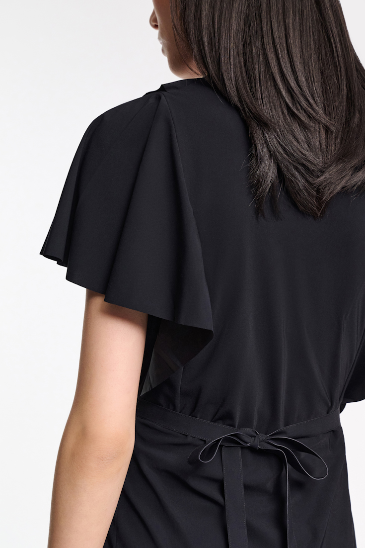 Dorothee Schumacher Wickelkleid mit Volant-Details pure black