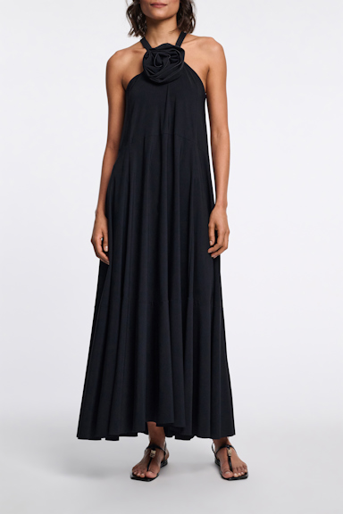 Dorothee Schumacher Kleid mit abnehmbarer Blüte pure black