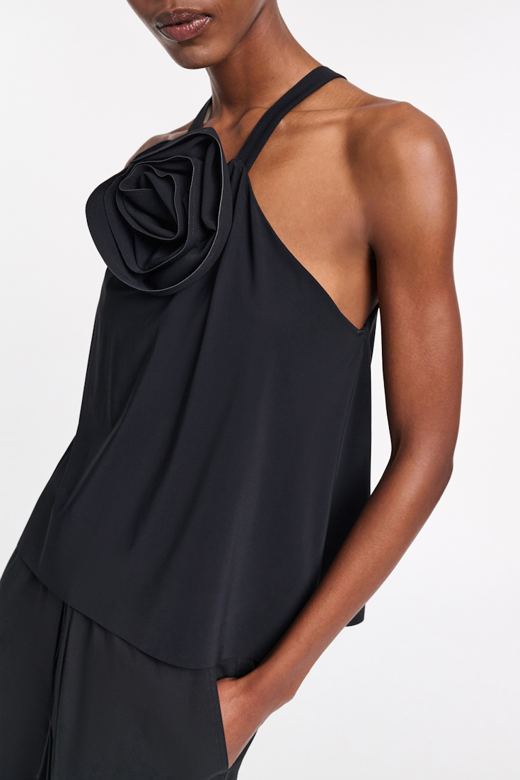Dorothee Schumacher Top mit abnehmbarer Blüte pure black