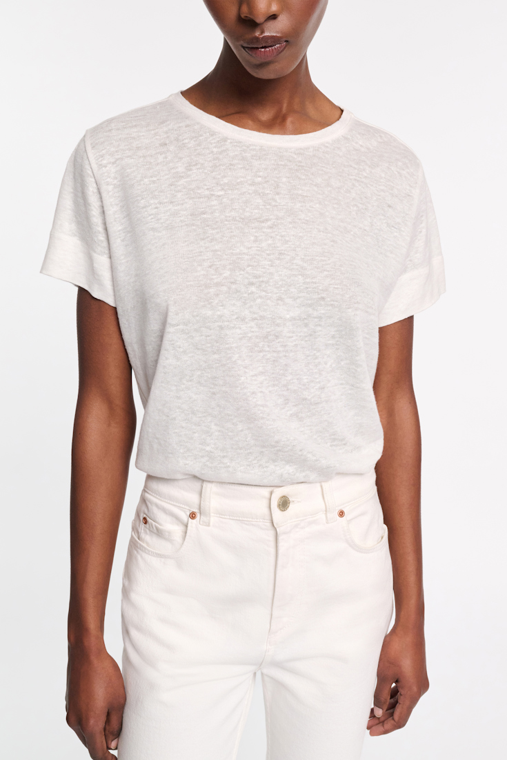 Dorothee Schumacher Rundhalsshirt aus Hanf camellia white