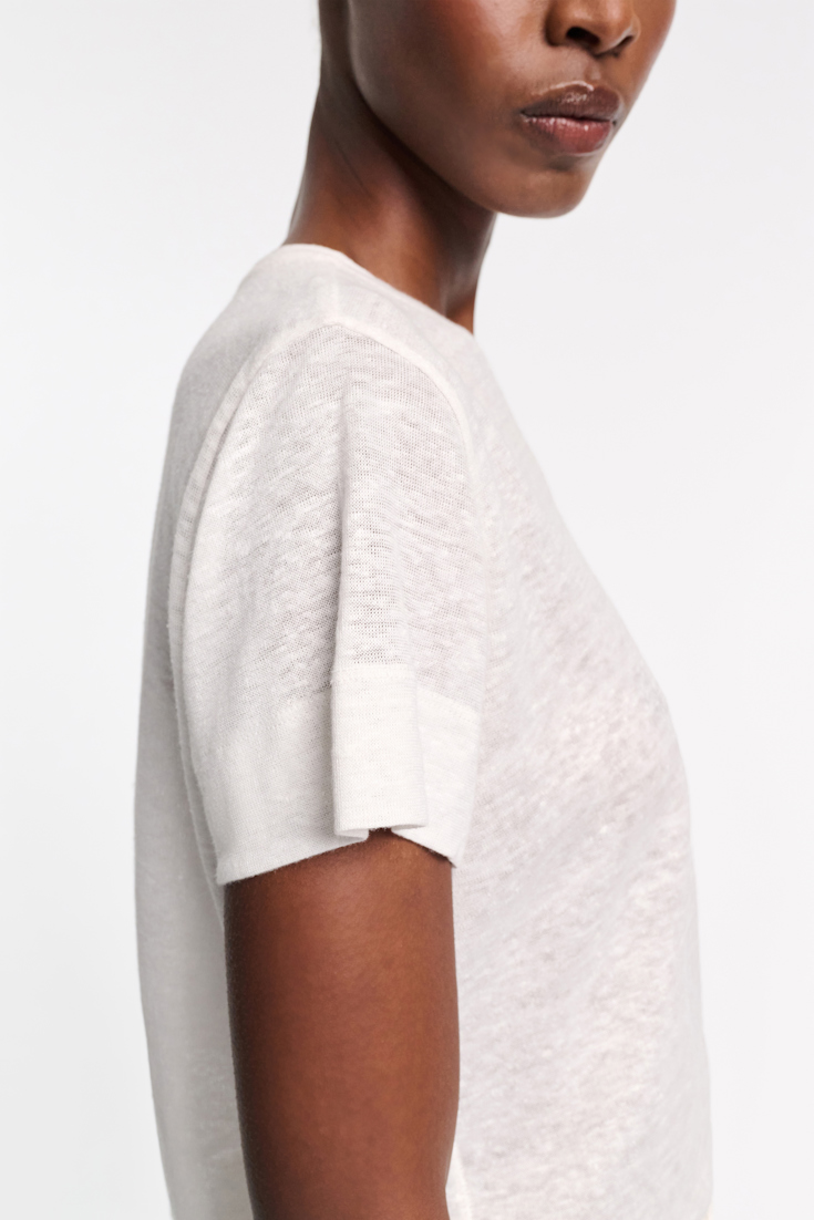 Dorothee Schumacher Rundhalsshirt aus Hanf camellia white