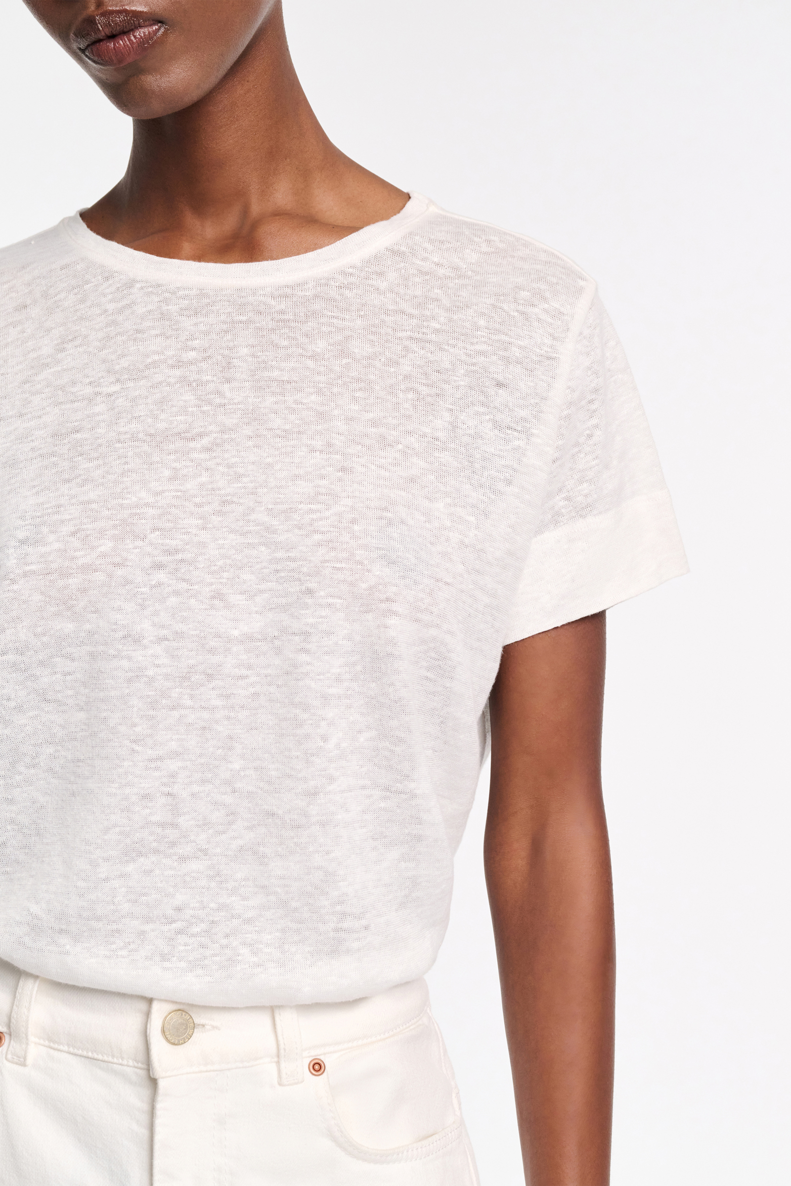 Dorothee Schumacher Rundhalsshirt aus Hanf camellia white