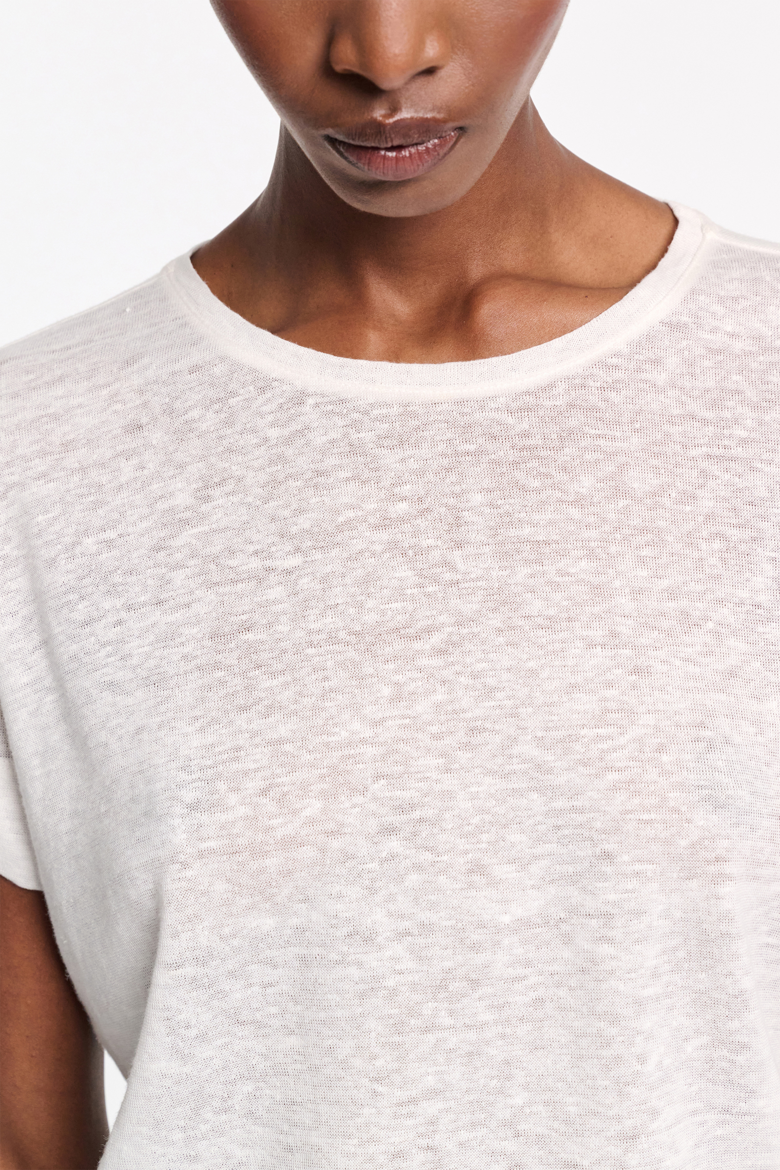 Dorothee Schumacher Rundhalsshirt aus Hanf camellia white