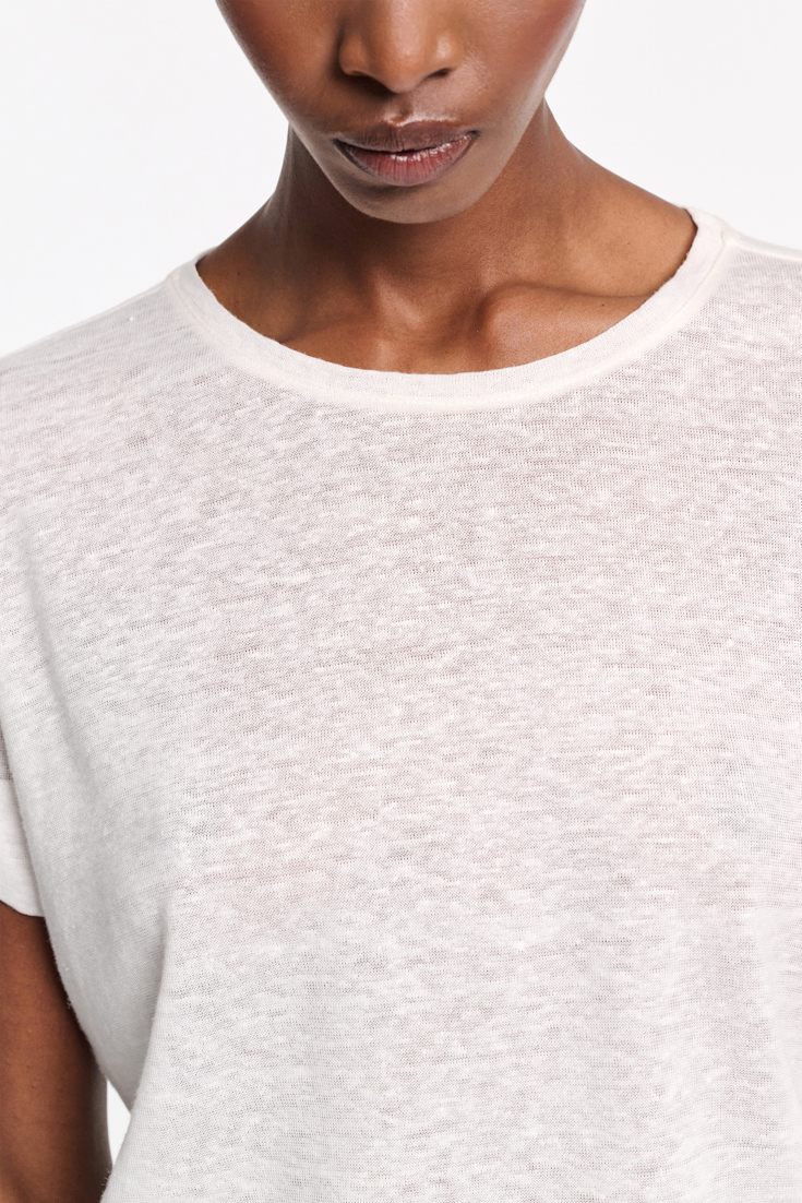 Dorothee Schumacher Rundhalsshirt aus Hanf camellia white