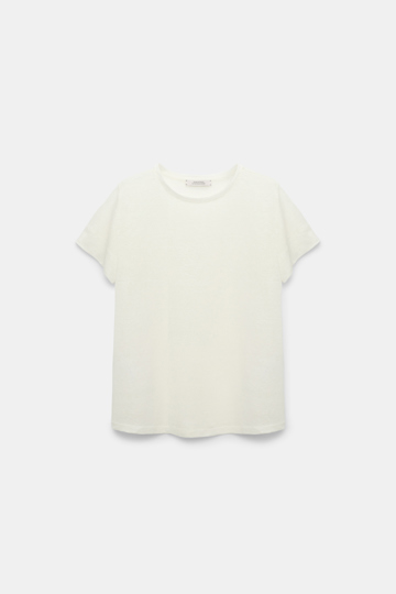 Dorothee Schumacher Rundhalsshirt aus Hanf camellia white