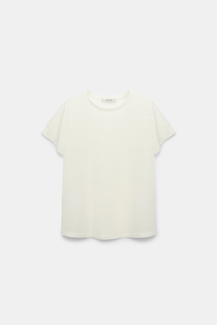 Dorothee Schumacher Rundhalsshirt aus Hanf camellia white