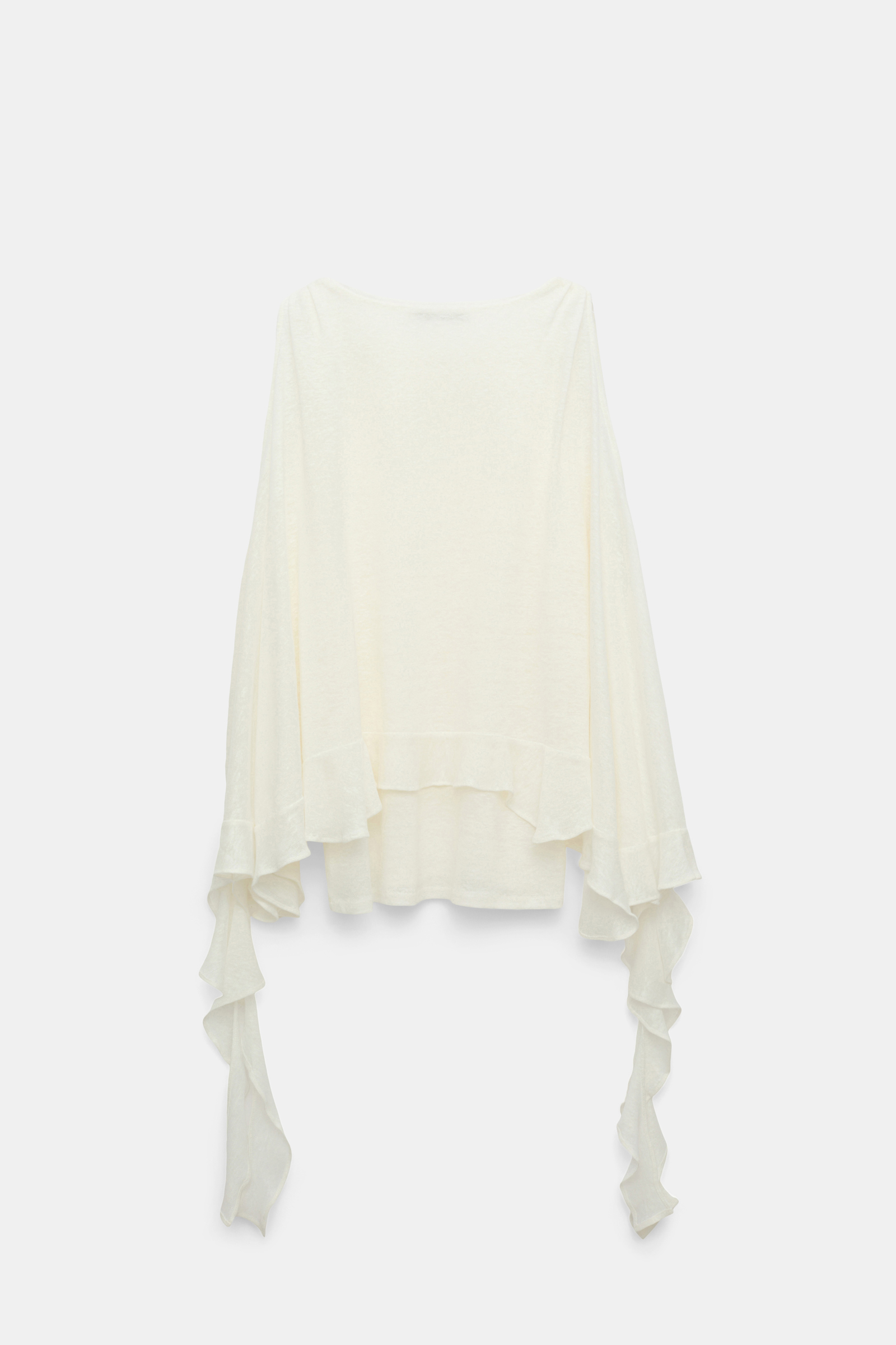 Dorothee Schumacher Hemp tank top with ruffles camellia white