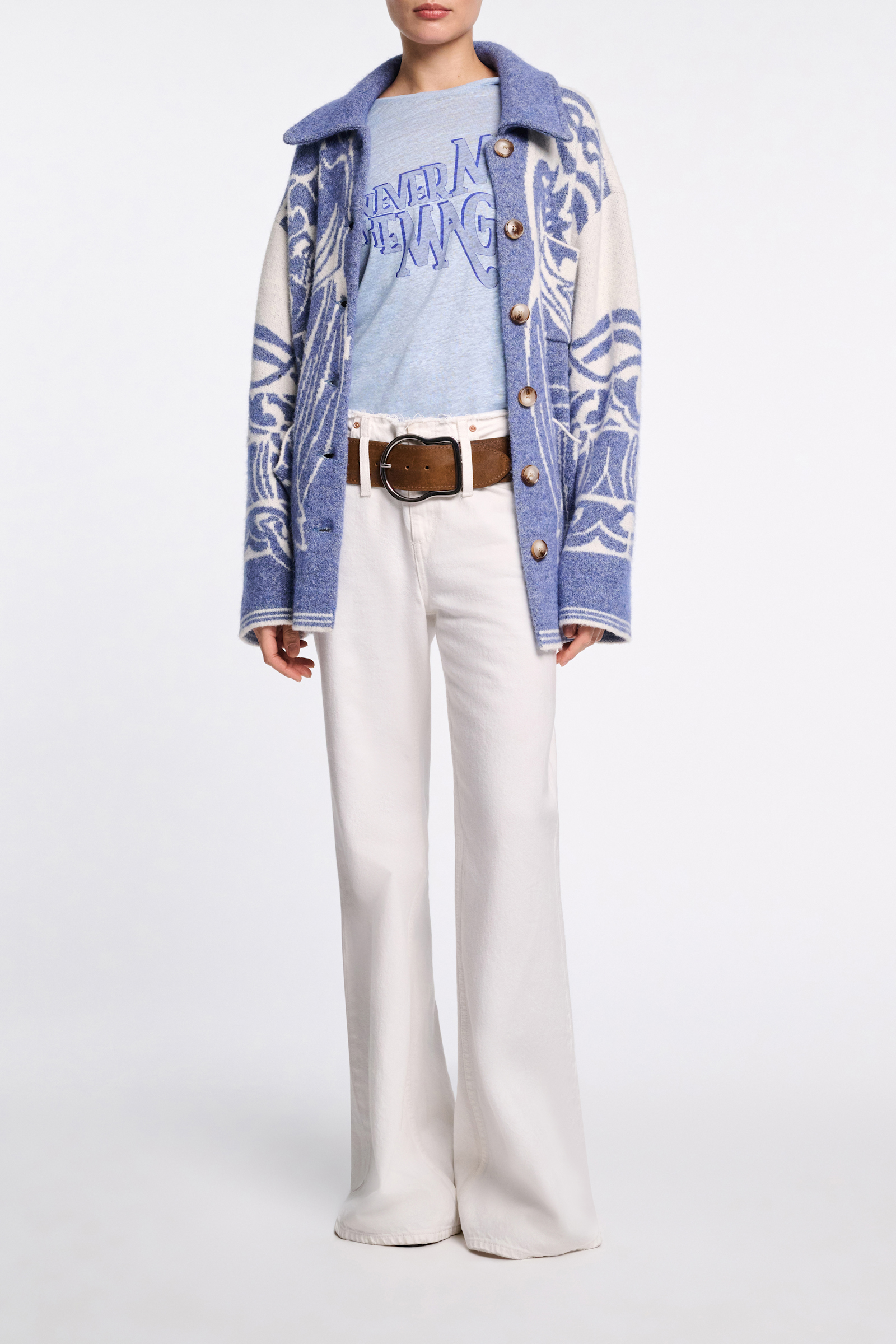 Dorothee Schumacher Hemp T-shirt with print magic cornflower