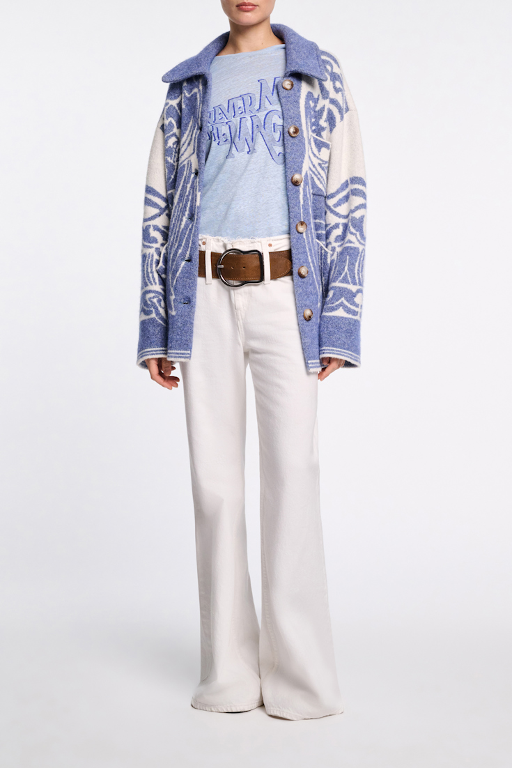 Dorothee Schumacher Hemp T-shirt with print magic cornflower