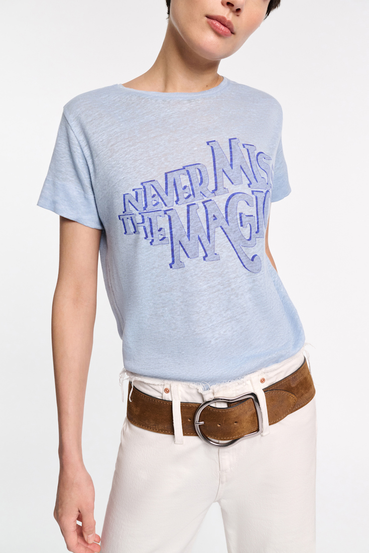 Dorothee Schumacher Hemp T-shirt with print magic cornflower