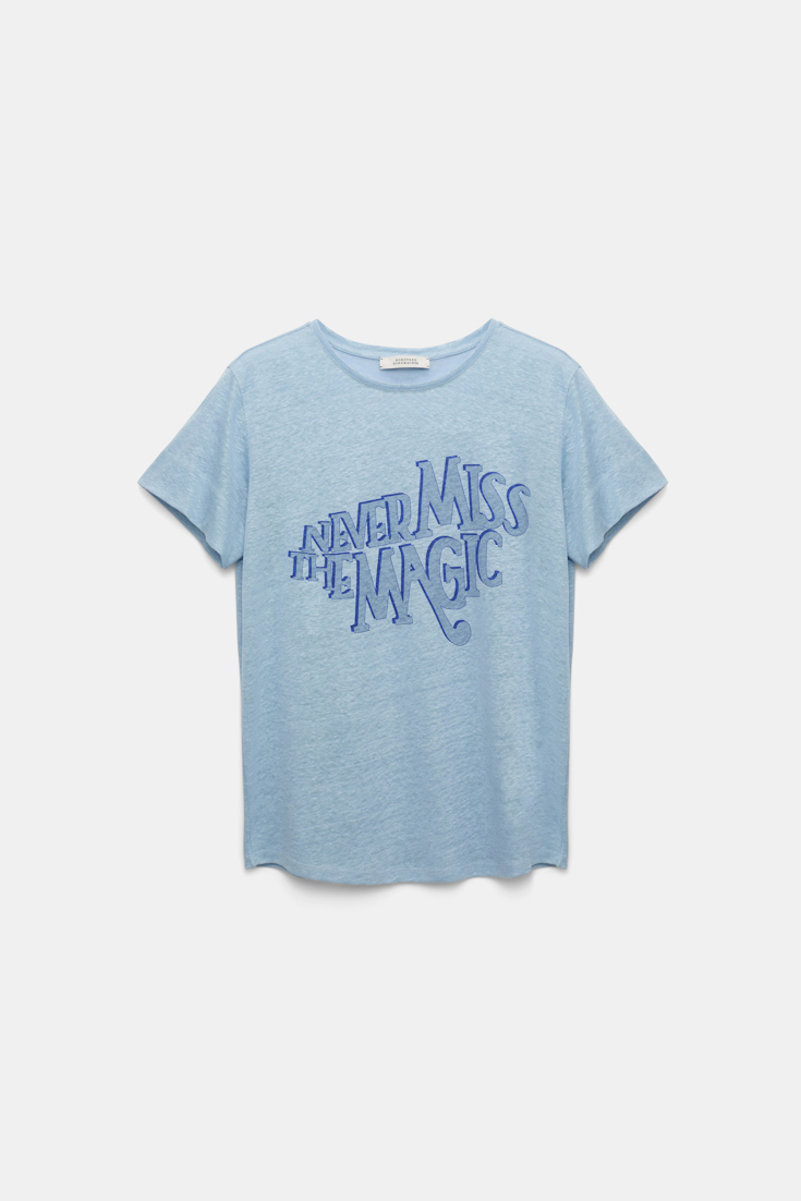 Dorothee Schumacher Hemp T-shirt with print magic cornflower