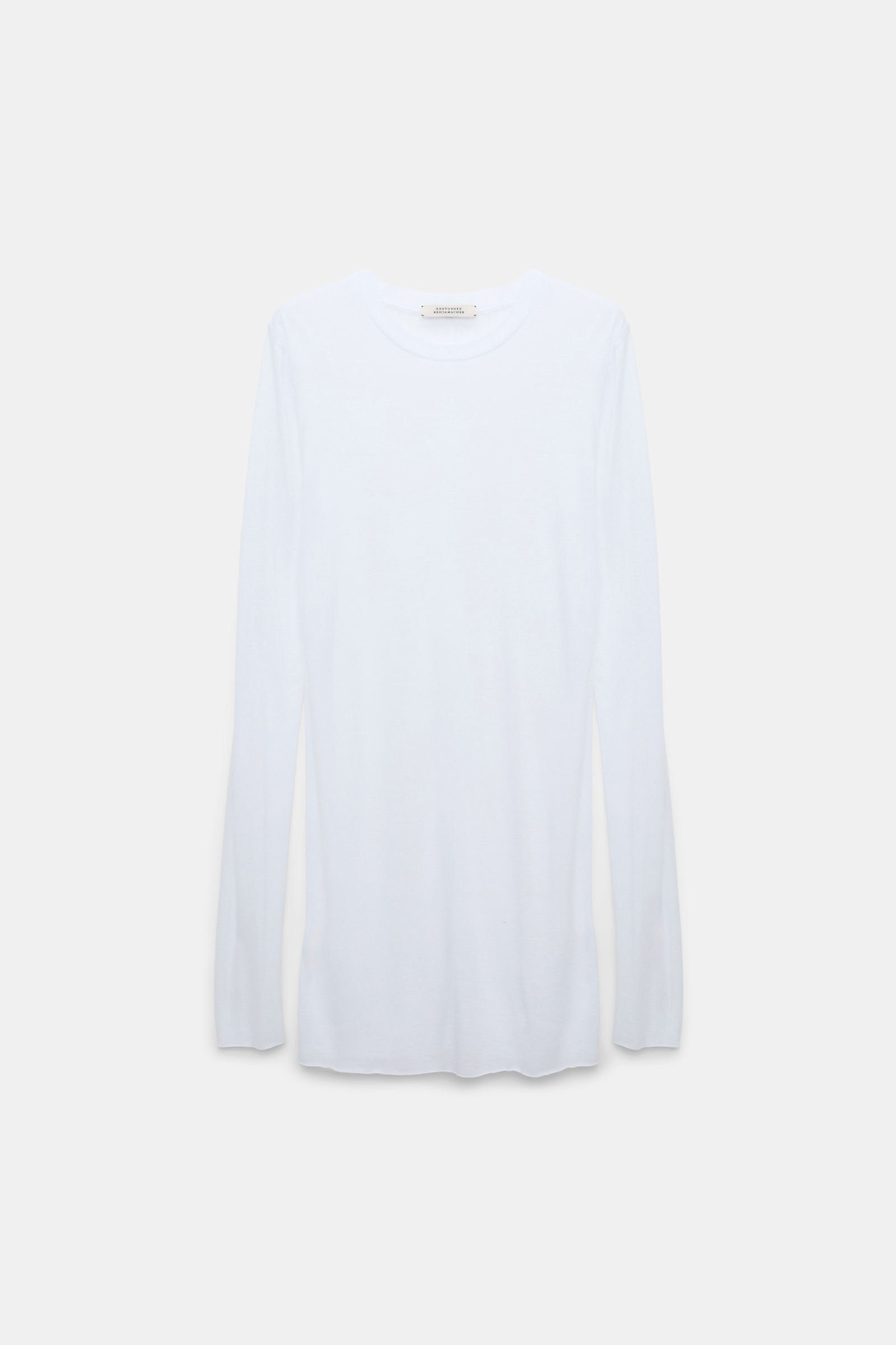Dorothee Schumacher Slightly see-through T-shirt with extra long sleeves pure white