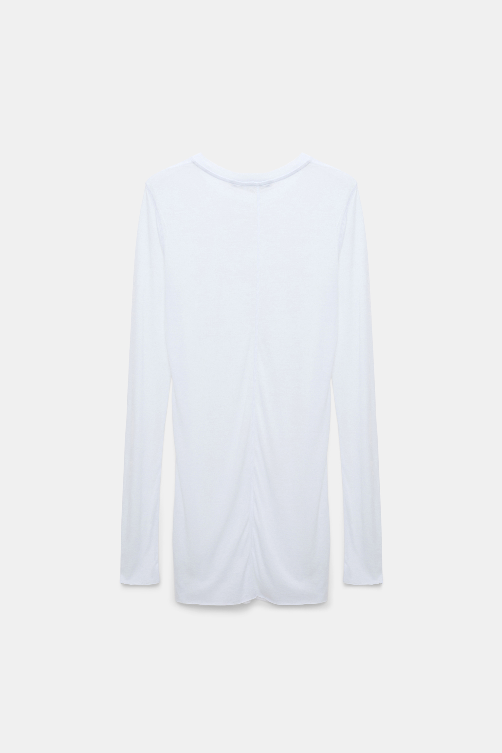 Dorothee Schumacher Slightly see-through T-shirt with extra long sleeves pure white
