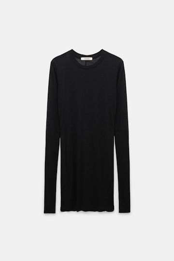 Dorothee Schumacher Leicht transparentes Longsleeve pure black