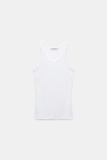 Dorothee Schumacher Ribbed cotton tank top pure white