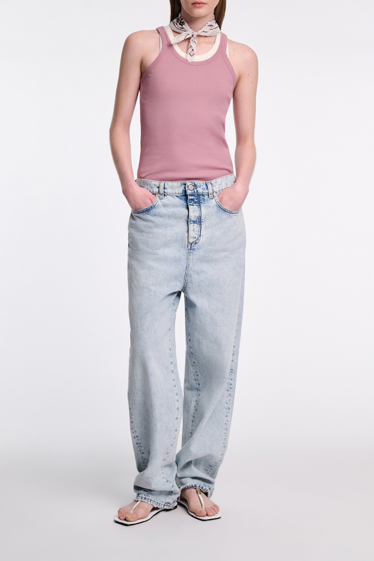 Dorothee Schumacher Ribbed cotton tank top sweet peas