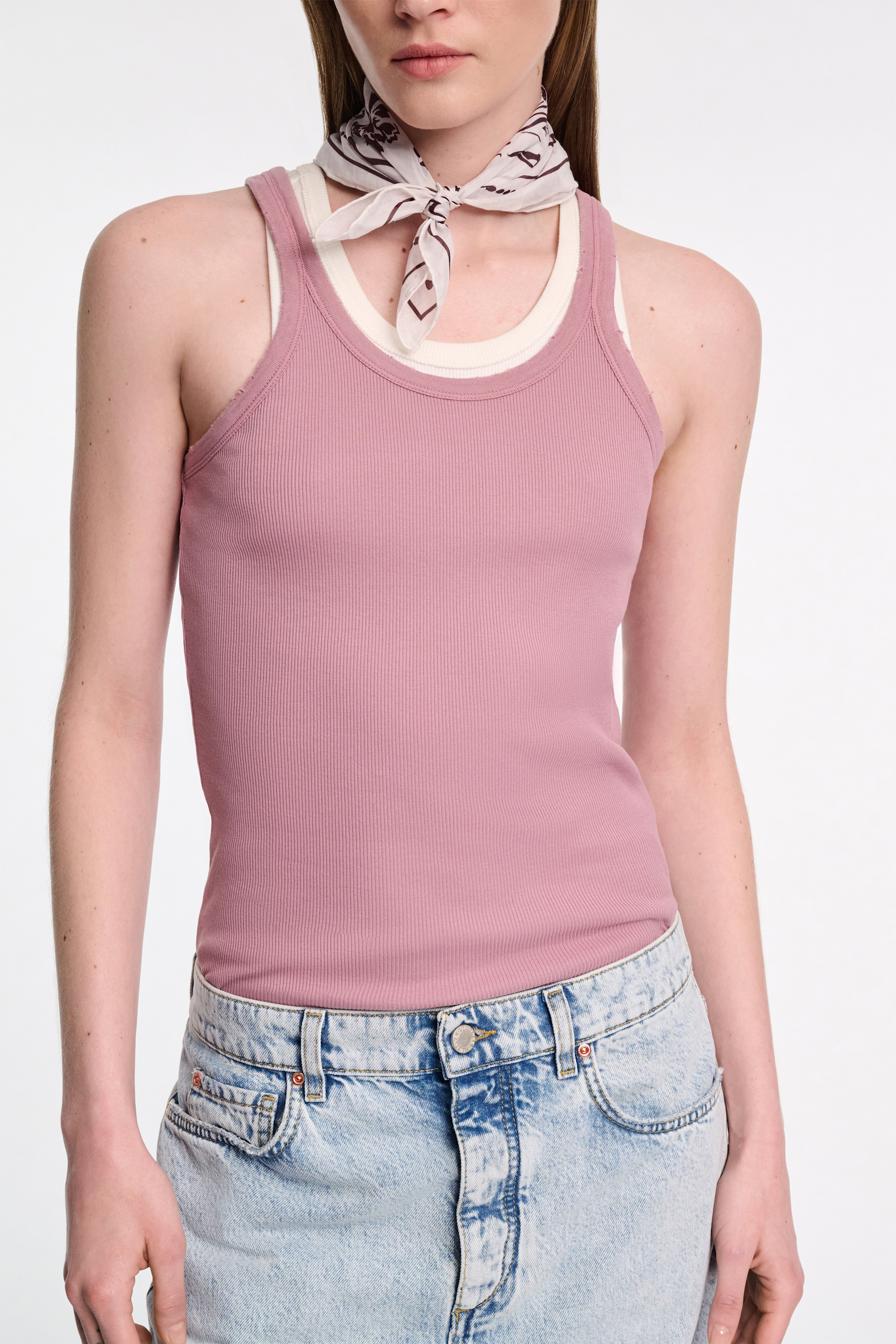 Dorothee Schumacher Ribbed cotton tank top sweet peas