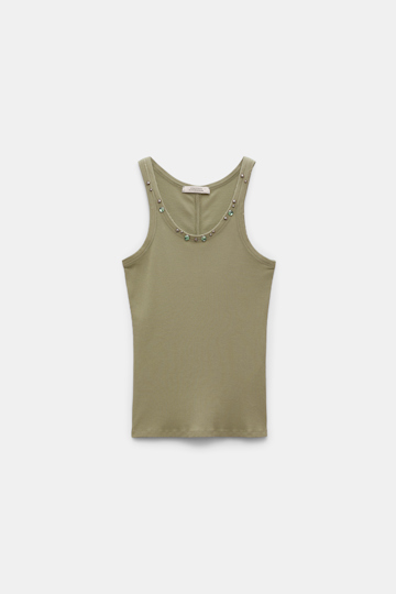 Dorothee Schumacher Ripptop mit Embellishment shadow green
