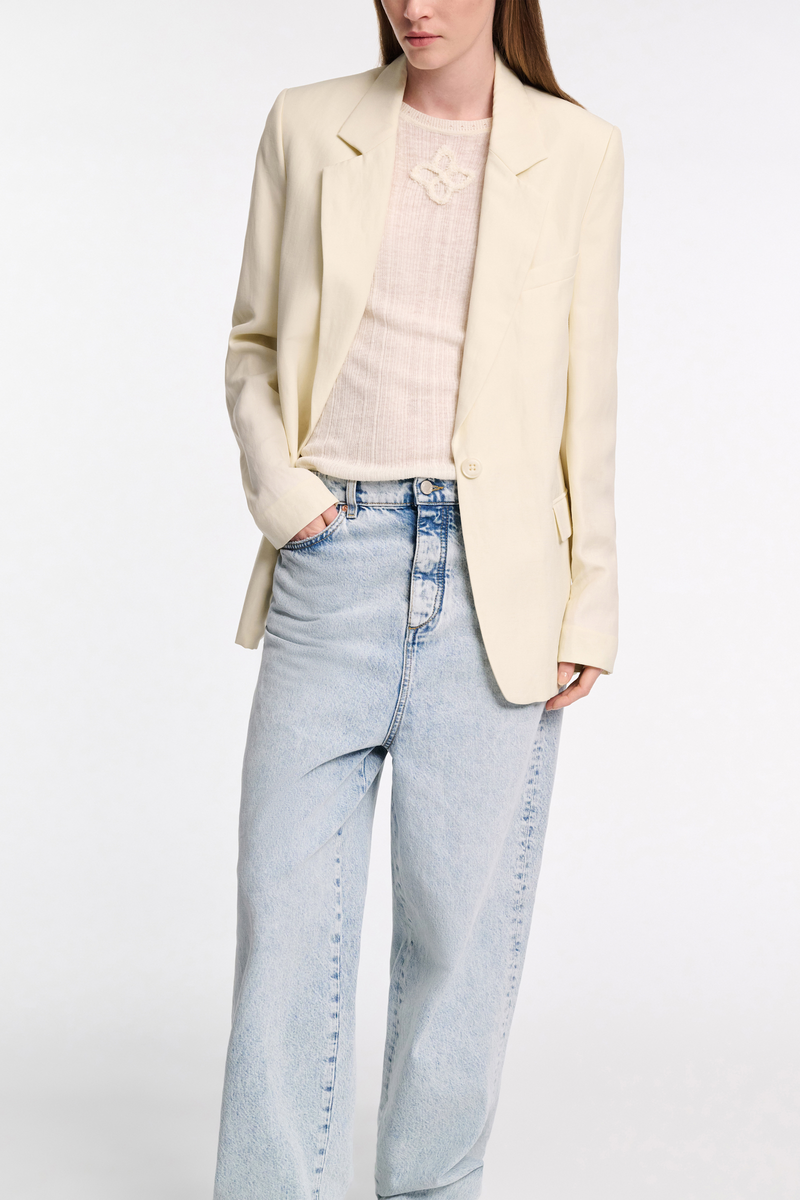 Dorothee Schumacher Blazer aus technischem Leinen light lemon