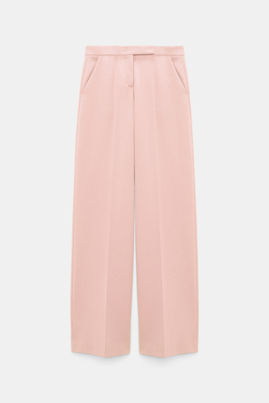 Dorothee Schumacher Hose mit weitem Bein und Biese pink rose