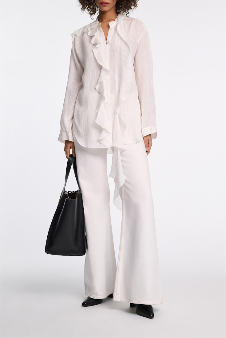 Dorothee Schumacher Bluse mit Volant-Details pure white