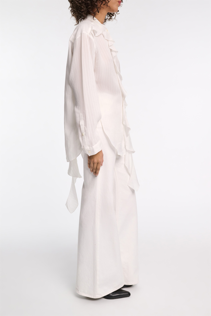Dorothee Schumacher Bluse mit Volant-Details pure white