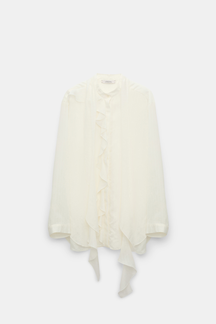 Dorothee Schumacher Bluse mit Volant-Details pure white