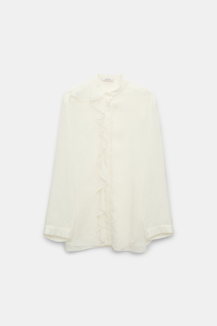 Dorothee Schumacher Bluse mit Volant-Details pure white