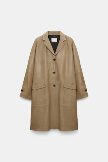 Dorothee Schumacher Mantel aus Lammleder dark sand