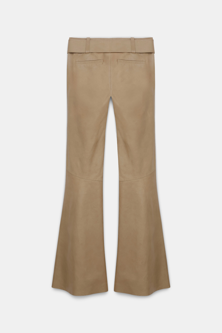 Dorothee Schumacher Flared Pants aus Lammleder dark sand