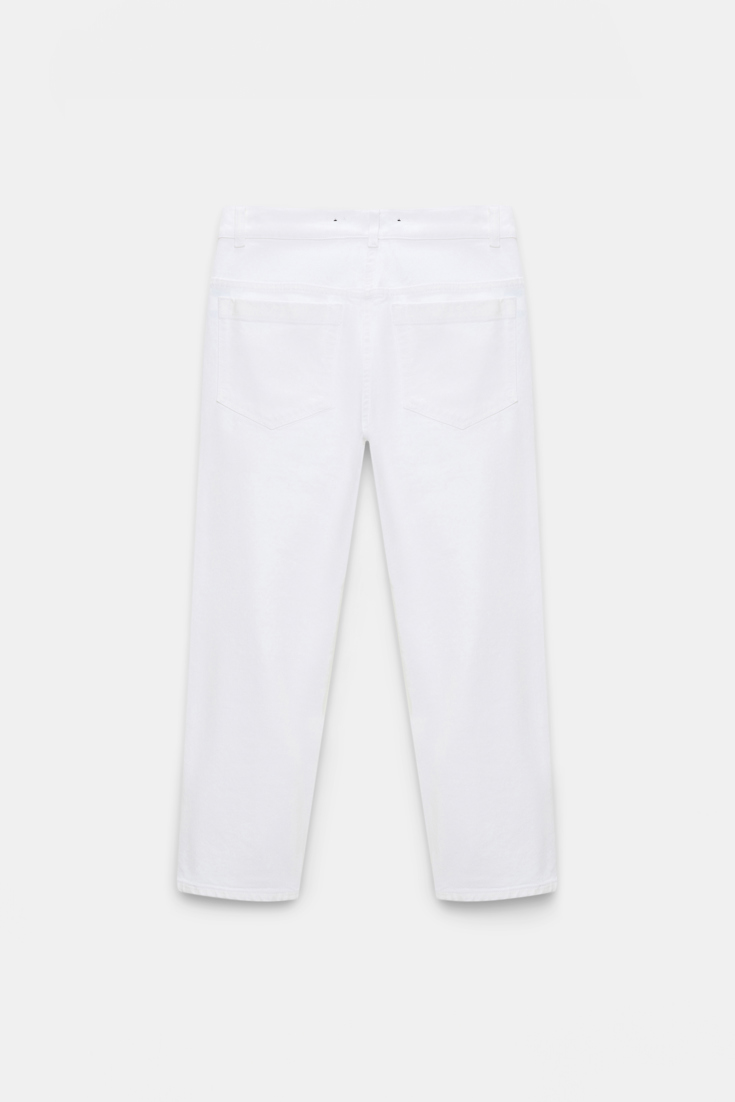 DENIM ATTRACTION I pants Dorothee Schumacher Fitted capri jeans with frayed waist pure white