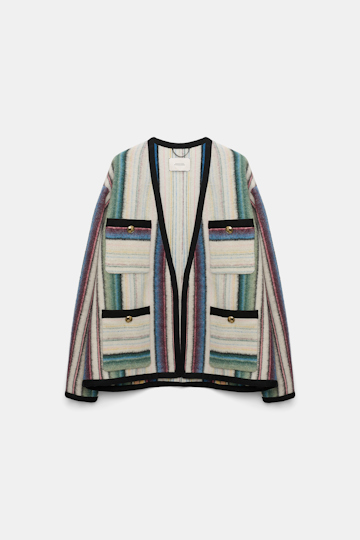 Dorothee Schumacher Jacke aus recycelter Wolle multicolor stripe