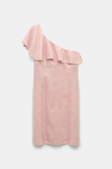 Dorothee Schumacher Asymmetrisches Paillettenkleid milky rose