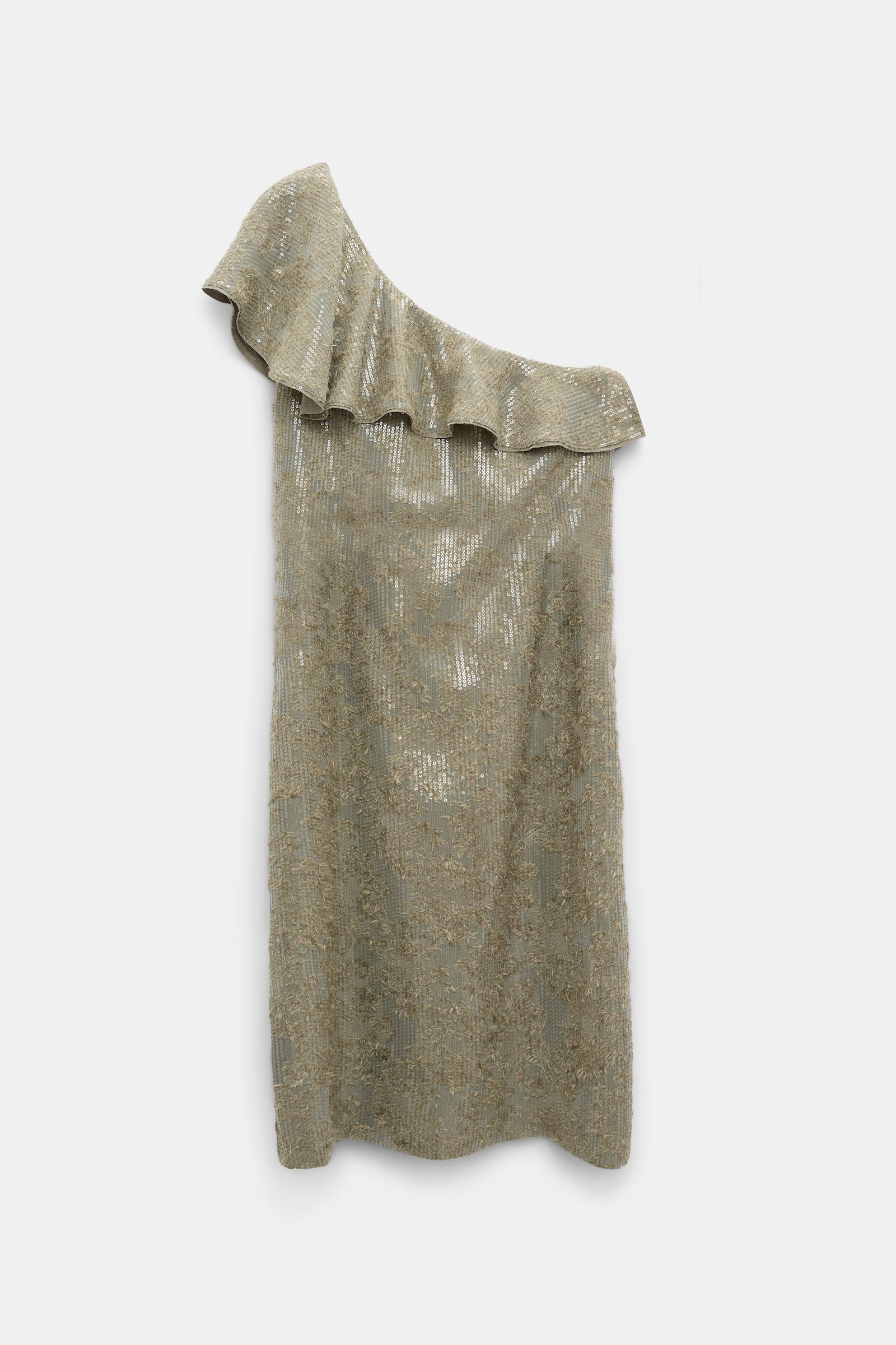Dorothee Schumacher Asymmetisches Paillettenkleid olive grey