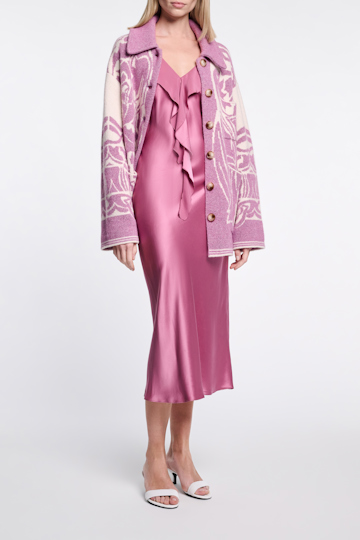 Dorothee Schumacher Midi Kleid aus Seiden-Satin light crocus