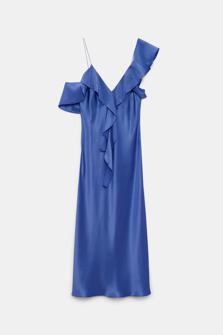 Dorothee Schumacher Midi Kleid aus Seiden-Satin milky cornflower
