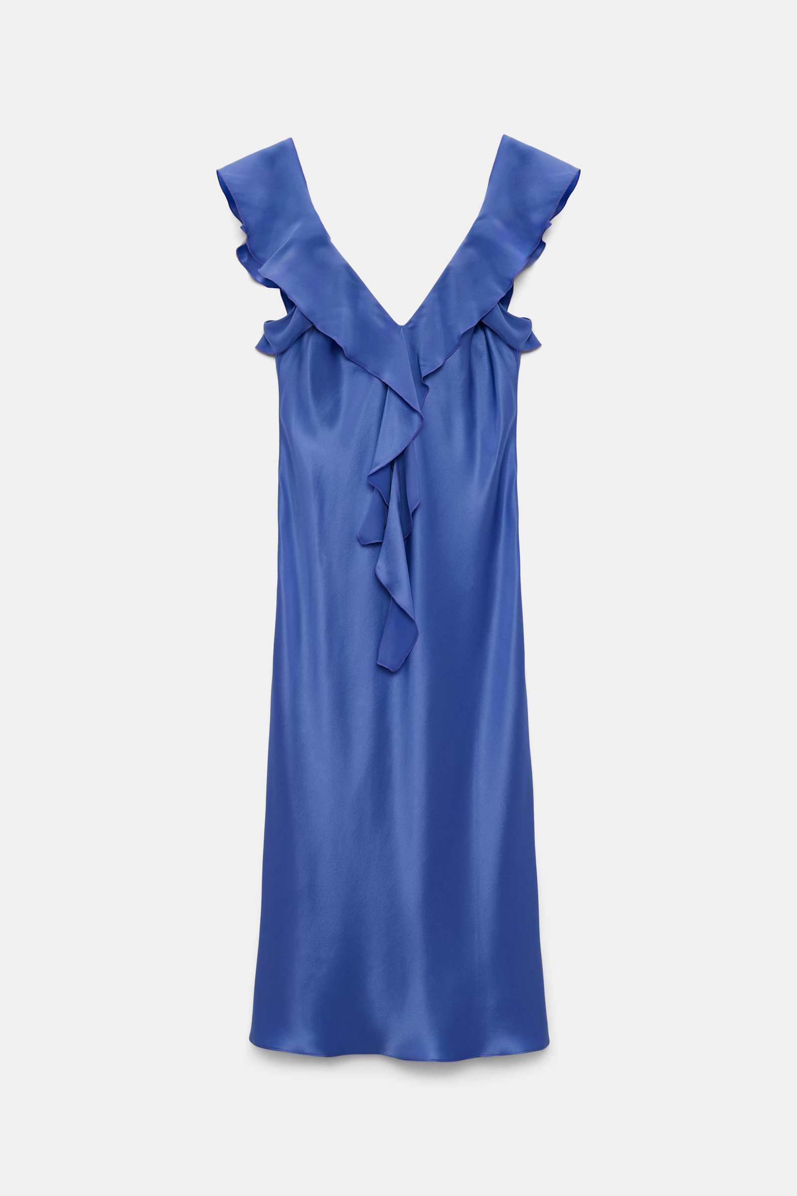 Dorothee Schumacher Midi Kleid aus Seiden-Satin milky cornflower