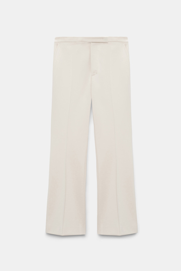 Dorothee Schumacher Verkürzte Hose mit ausgestelltem Bein aus Punto Milano shadow white