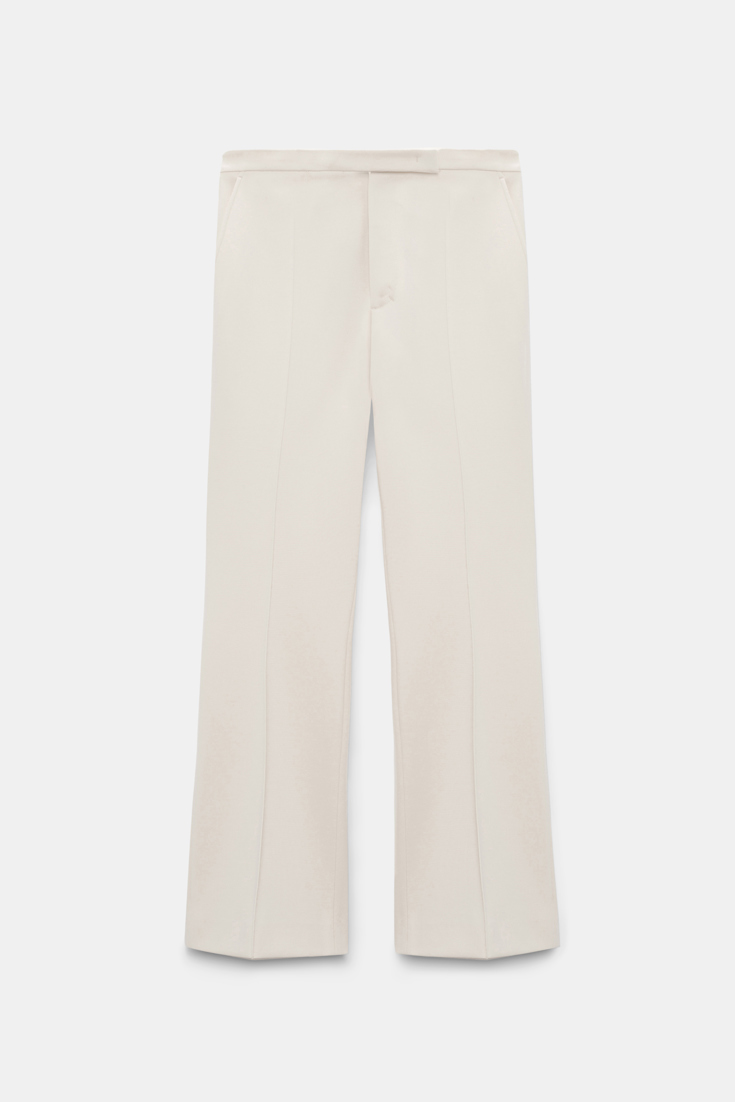 Dorothee Schumacher Verkürzte Hose mit ausgestelltem Bein aus Punto Milano shadow white