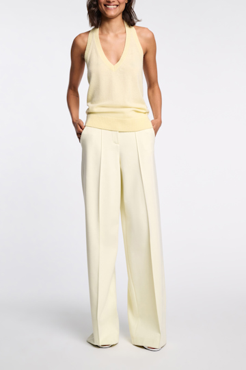 Dorothee Schumacher Hose aus Punto Milano mit weitem Bein light lemon