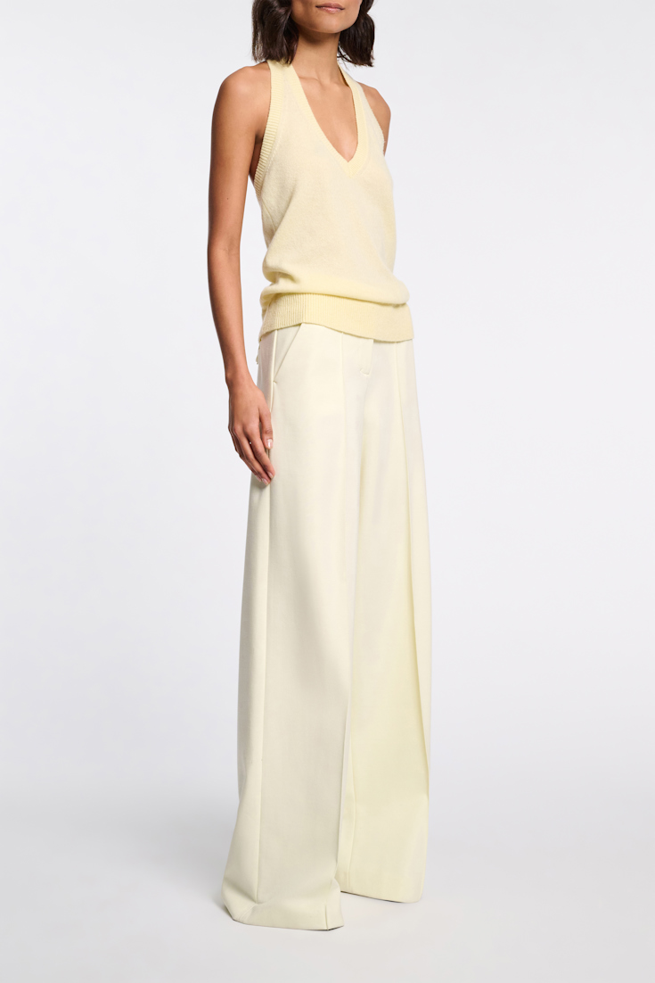Dorothee Schumacher Hose aus Punto Milano mit weitem Bein light lemon